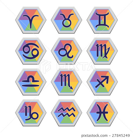 Set of flat icons with signs of Zodiac 27845249