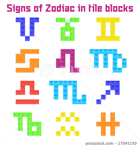 Set of flat icons with signs of Zodiac Set of flat icons with signs of Zodiac 27845250