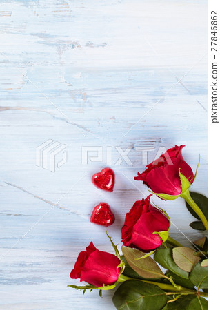 Frame of ancient paper and hearts. Frame of ancient paper and hearts. 27846862