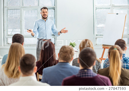 Speaker at Business Meeting in the conference hall 27847593