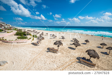 Cancun beach panorama, Mexico Cancun beach panorama, Mexico 27847828