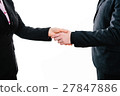 Business hand shake between two partners 27847886