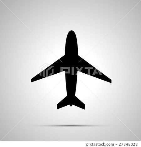 Plane simple black icon 27848028