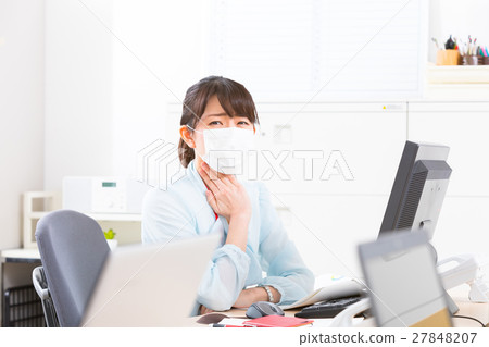 Female employees Office Lady Cold Mask Infection Prevention Cold season 27848207