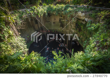 Ik Kil cenote, Yucatan popular landmark, Mexico 27848770