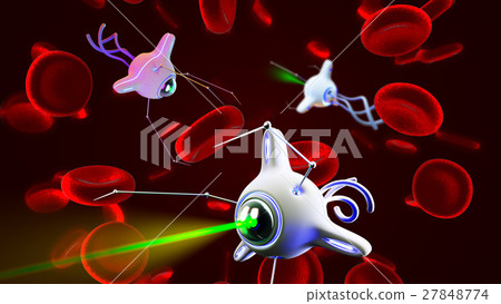 Nano robot 3D render Nano robot 3D render 27848774