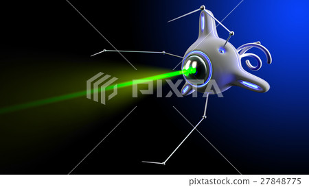 Nano robot 3D render 27848775