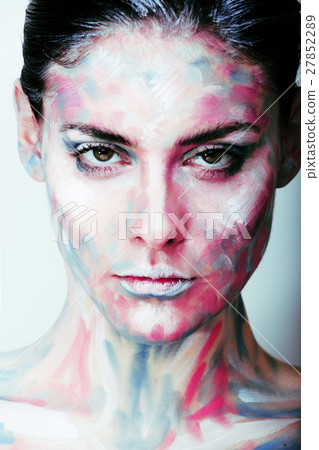 young woman with creative make up like painted oil 27852289