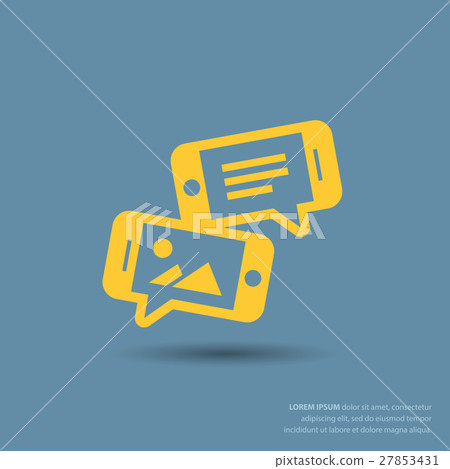 Pictograph of message or chat on smartphone Pictograph of message or chat on smartphone 27853431