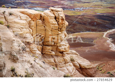 Striped purple formations of Blue Mesa badlands  27854629