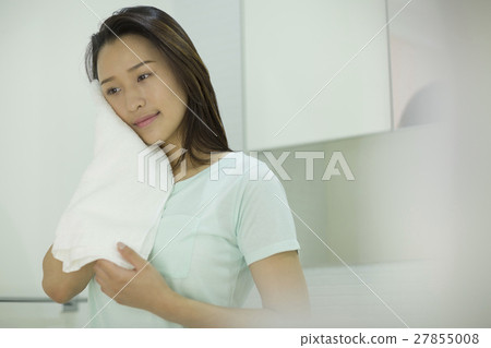 Washing face image of a young woman Washing face image of a young woman 27855008