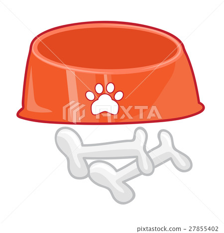 dog bowl with bone dog bowl with bone 27855402