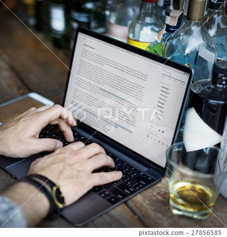 Hobby Writer Working Typing Article Concept 27856585
