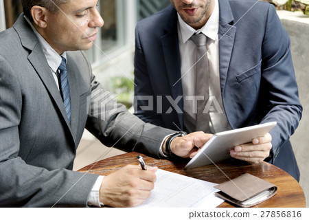 Business Men Meeting Tablet Concept Business Men Meeting Tablet Concept 27856816