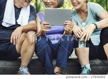 Senior Group Friends Exercise Relax Concept Senior Group Friends Exercise Relax Concept 27856902