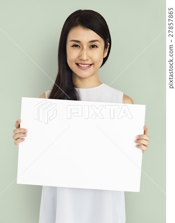 Woman Portrait Copy Space Studio Background Concept 27857865