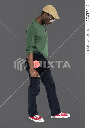Man Holding Vinyl Retro Concept Man Holding Vinyl Retro Concept 27857942