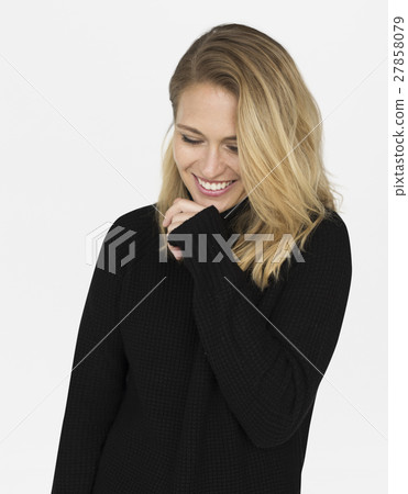 Woman Cheerful Studio Portrait Concept Woman Cheerful Studio Portrait Concept 27858079