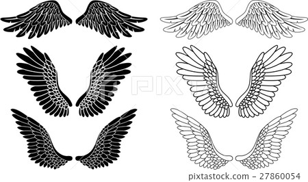 Cartoon angel wings collection set - Stock Illustration [27860054] - PIXTA
