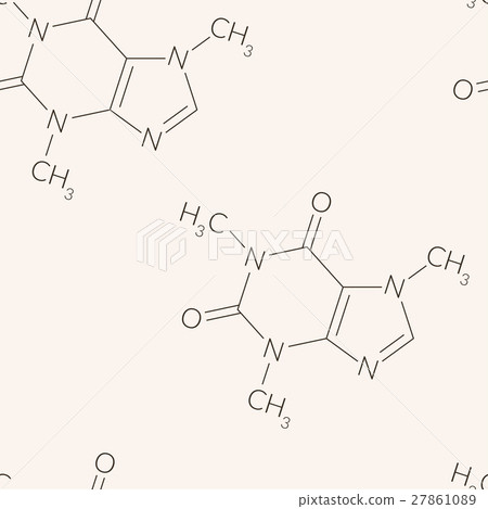 Caffeine molecule pattern, seamless background 27861089