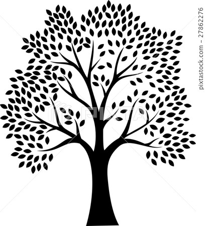 Black tree silhouette isolated on white background 27862276