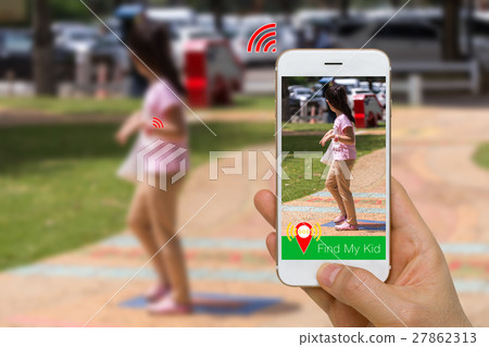 Concept Smartphone and Smart Watch Find Lost Kid 27862313