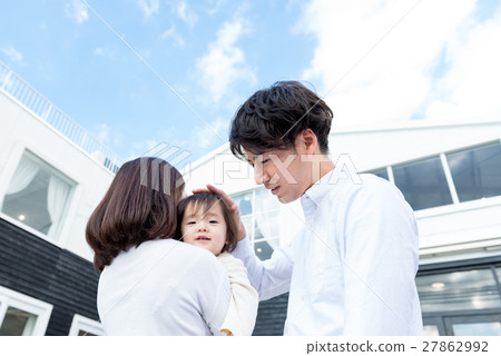 Young Three Family, Baby, My Home, Blue Sky 27862992