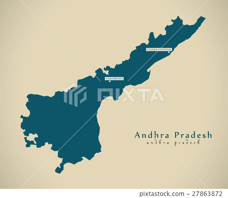 Modern Map - Andhra Pradesh IN India federal state Modern Map - Andhra Pradesh IN India federal state 27863872