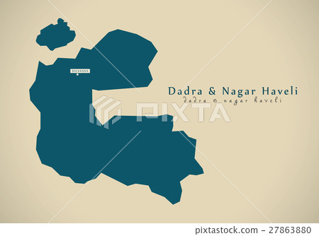 Modern Map - Dadra and Nagar Haveli IN India Modern Map - Dadra and Nagar Haveli IN India 27863880