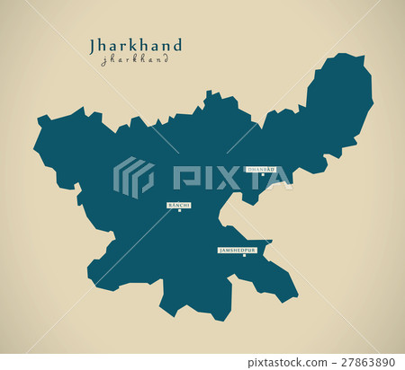 Modern Map - Jharkhand IN India federal state  27863890