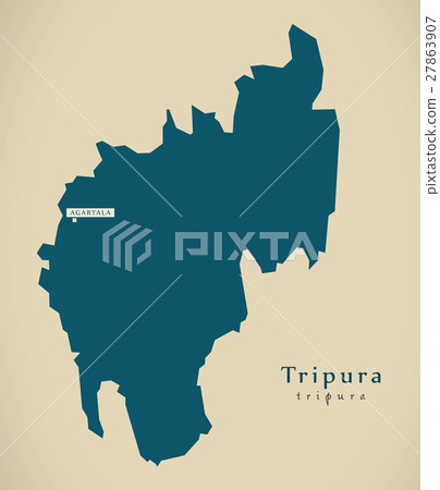Modern Map - Tripura IN India federal state  27863907