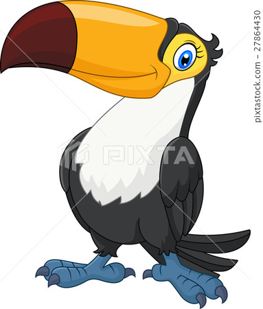 Cartoon funny toucan isolated on white background 27864430