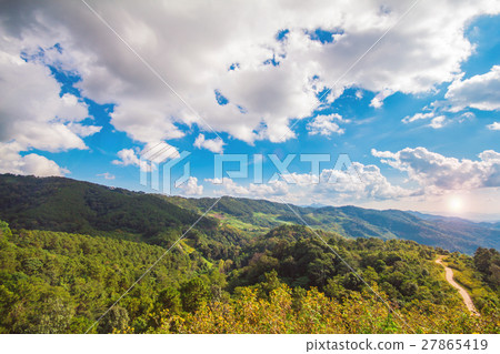 The BUA Tong Mae Hong Son on suntset light in Thai 27865419
