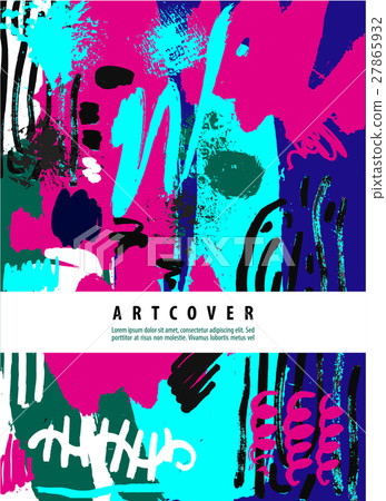 Vector artistic poster, card with text space. Hand Vector artistic poster, card with text space. Hand 27865932