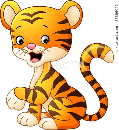 Cute baby tiger isolated on white background Cute baby tiger isolated on white background 27866066