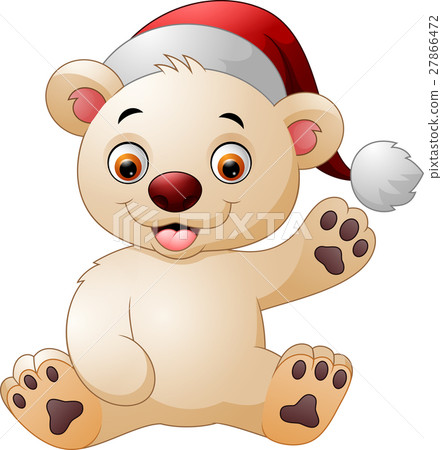 Cute baby bear waving hand 27866472