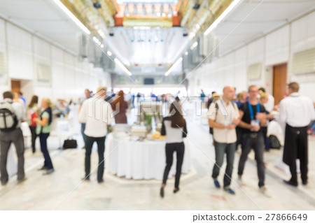 Abstract blurred people socializing during lunch 27866649