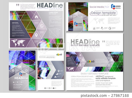 Social media posts set. Business templates 27867188