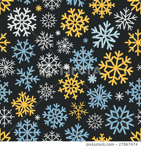 Different vector snowflakes seamless pattern - Stock Illustration ...