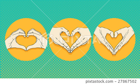 Human hands with heart sign set Human hands with heart sign set 27867502