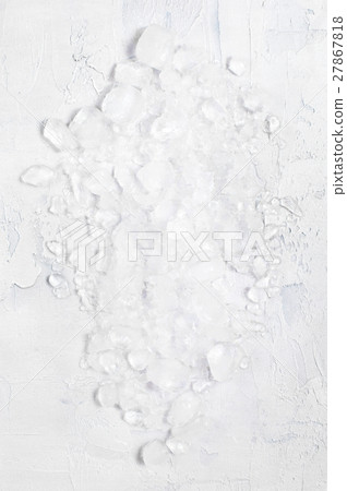 Crushed ice on the white table 27867818
