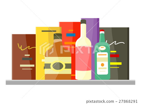 Drinks Alcohol Vector Concept in Flat Design. Drinks Alcohol Vector Concept in Flat Design. 27868291