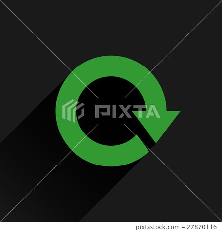 Flat green arrow icon rotation, reset, repeat sign Flat green arrow icon rotation, reset, repeat sign 27870116