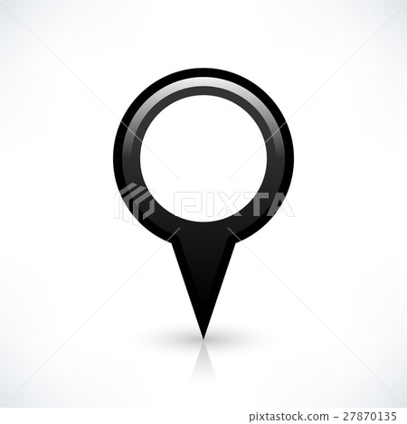 Black blank map pin sign round location icon - Stock Illustration ...