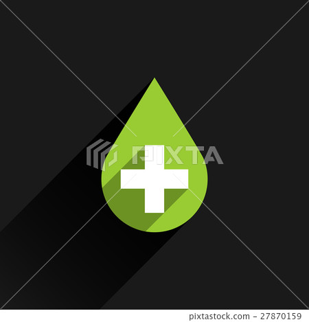First aid drop green sign flat style 27870159