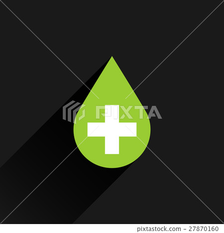 First aid drop green sign flat style First aid drop green sign flat style 27870160