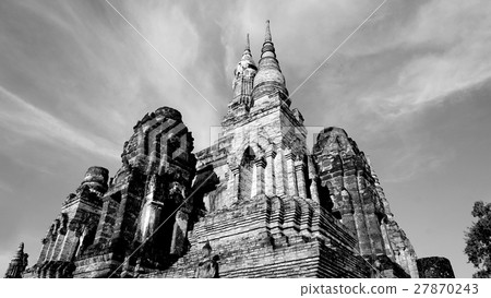 Historical Park Wat temple pagoda monochrome 27870243