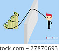 Businessman Catch Easy Money, vector illustration 27870693