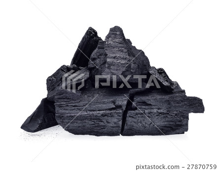 Natural wood charcoal isolated on white background Natural wood charcoal isolated on white background 27870759