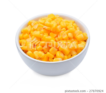 Canned sweet corn isolate on white background 27870924